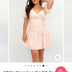 Pink ruched dress